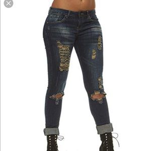 V.I.P. Jeans Distressed Plus Size Junior Skinny